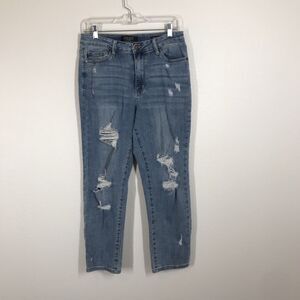 Judy Blue Women's Boyfriend Fit Jeans Size 9/29 Blue Distressed Relaxed Loose
